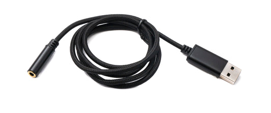 SYSTEM-S Audio USB Kabel 100 cm 3,5mm Klinke Buchse zu 2.0 Typ A Stecker AUX geflochten Schwarz