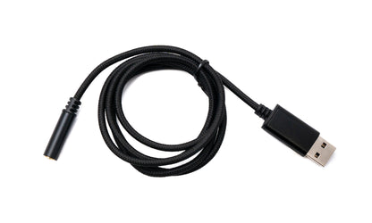 SYSTEM-S Audio USB Kabel 100 cm 3,5mm Klinke Buchse zu 2.0 Typ A Stecker AUX geflochten Schwarz