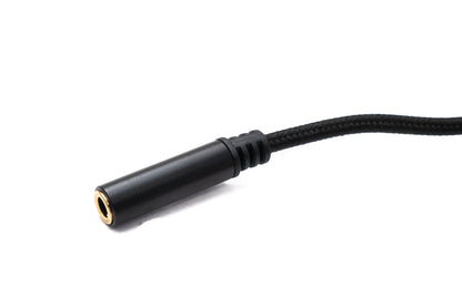 SYSTEM-S Audio USB Kabel 100 cm 3,5mm Klinke Buchse zu 2.0 Typ A Stecker AUX geflochten Schwarz