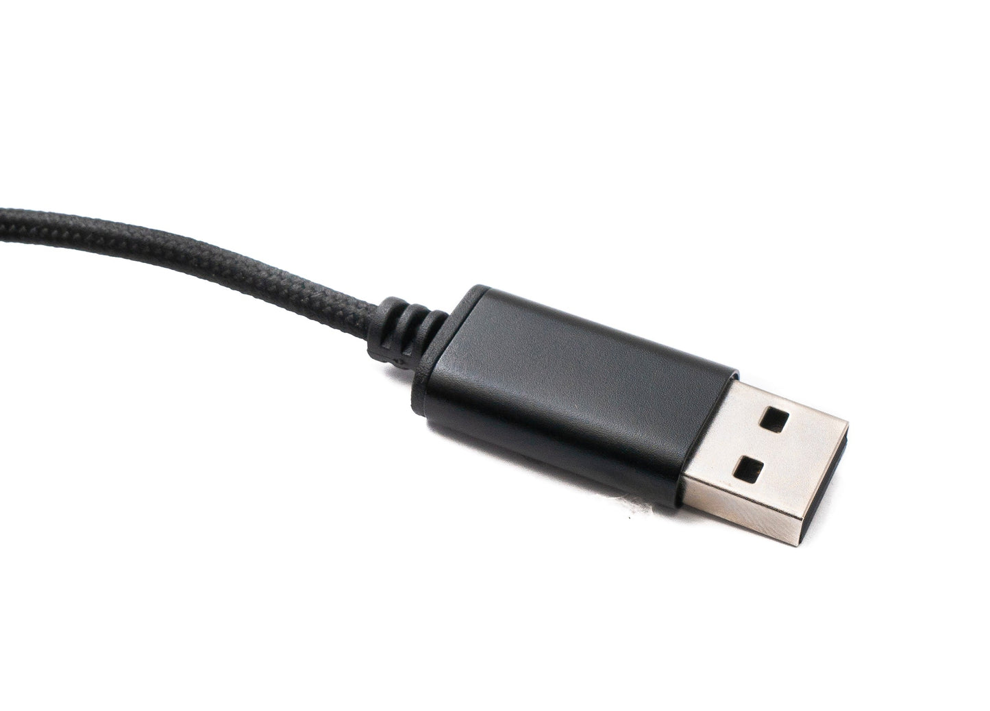 SYSTEM-S Audio USB Kabel 100 cm 3,5mm Klinke Buchse zu 2.0 Typ A Stecker AUX geflochten Schwarz