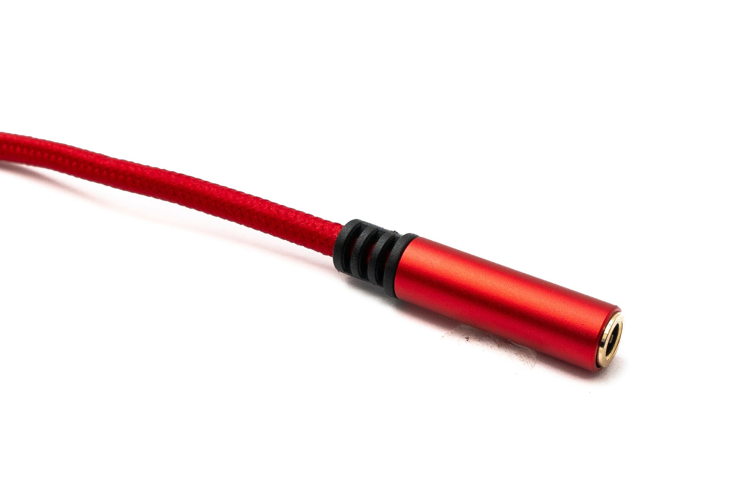 SYSTEM-S Audio USB Kabel 100 cm 3,5mm Klinke Buchse zu 2.0 Typ A Stecker AUX geflochten Rot