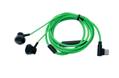 SYSTEM-S Stereo In-Ear Headphones USB 3.1 Type C Plug 120 cm with Volume Control in Green