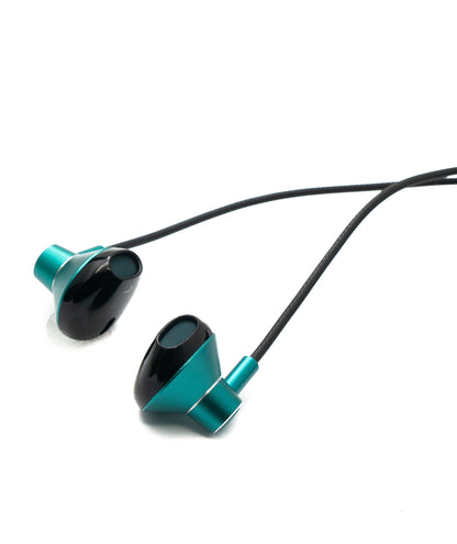 SYSTEM-S Stereo In Ear Noise Cancelling Kopfhörer 2 m USB 2.0 Lautstärkeregler Mikrofon Tasche Grün