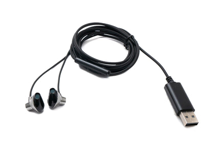 SYSTEM-S Stereo In-Ear Noise Cancelling Headphones 2 m USB 2.0 Volume Control Microphone Bag Grey