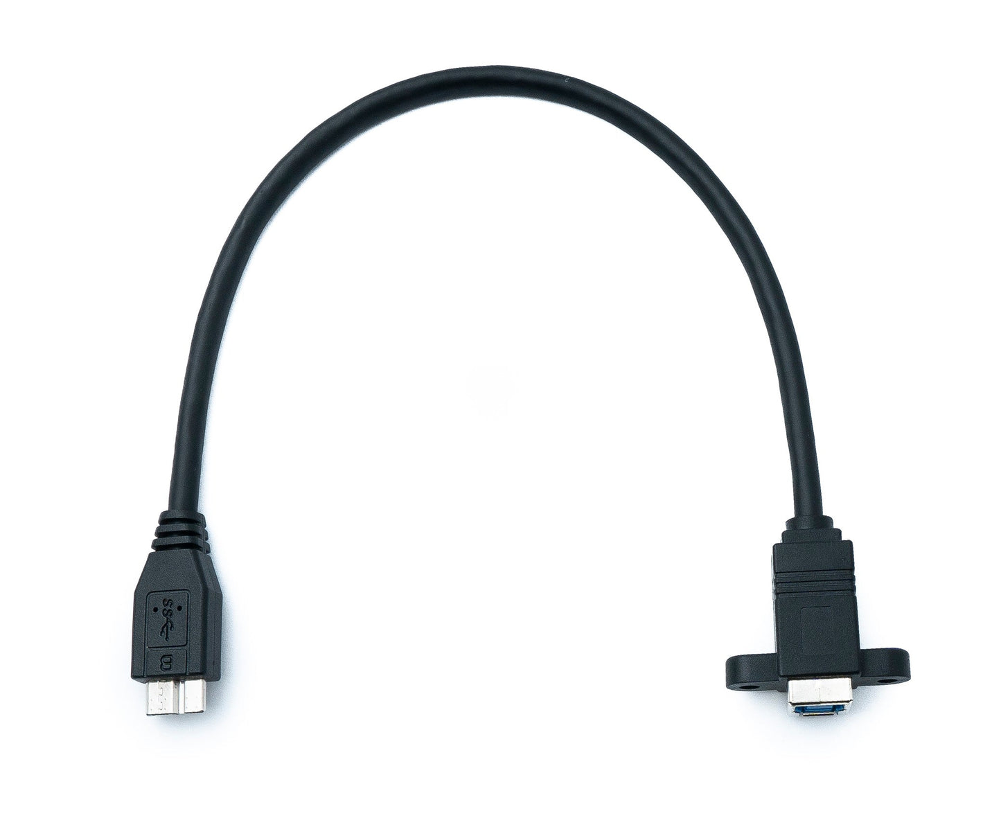 SYSTEM-S USB 3.0 Kabel 30 cm Micro B Stecker zu Typ B Stecker Panel Mount