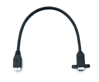 SYSTEM-S USB 3.0 Kabel 30 cm Micro B Stecker zu Typ B Stecker Panel Mount