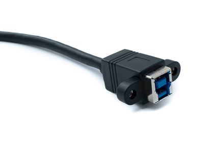 SYSTEM-S USB 3.0 Kabel 30 cm Micro B Stecker zu Typ B Stecker Panel Mount