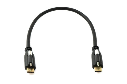 SYSTEM-S USB 3.1 Gen 2 Kabel 30 cm Typ C Stecker zu Stecker Panel Mount 10 Gbit/s 100W