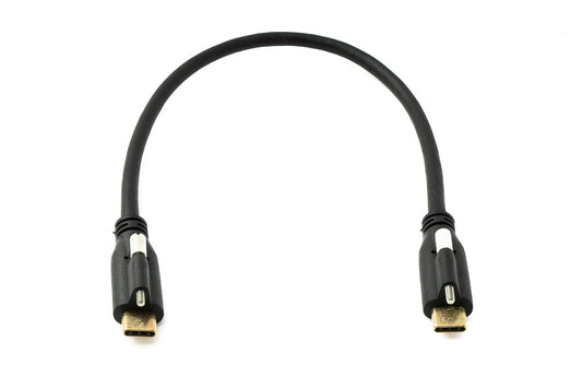 SYSTEM-S USB 3.1 Gen 2 Kabel 30 cm Typ C Stecker zu Stecker Panel Mount 10 Gbit/s 100W