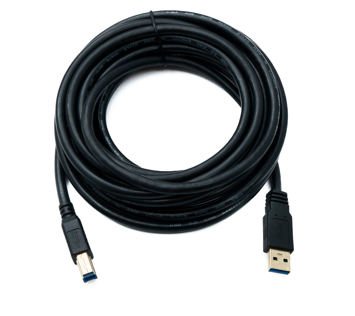 SYSTEM-S USB 3.0 cable 5 m type B male to A male 5 Gbit/s 100W in black