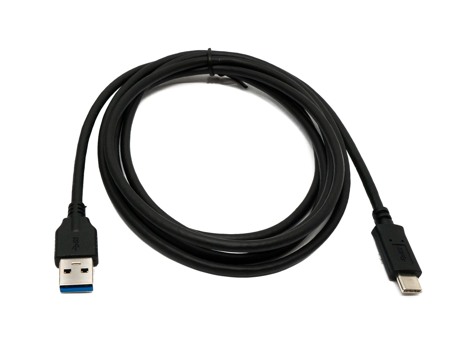 SYSTEM-S USB 3.1 Kabel 2 m Typ C Stecker zu 3.0 A Stecker 5 Gbit/s 100W in Schwarz