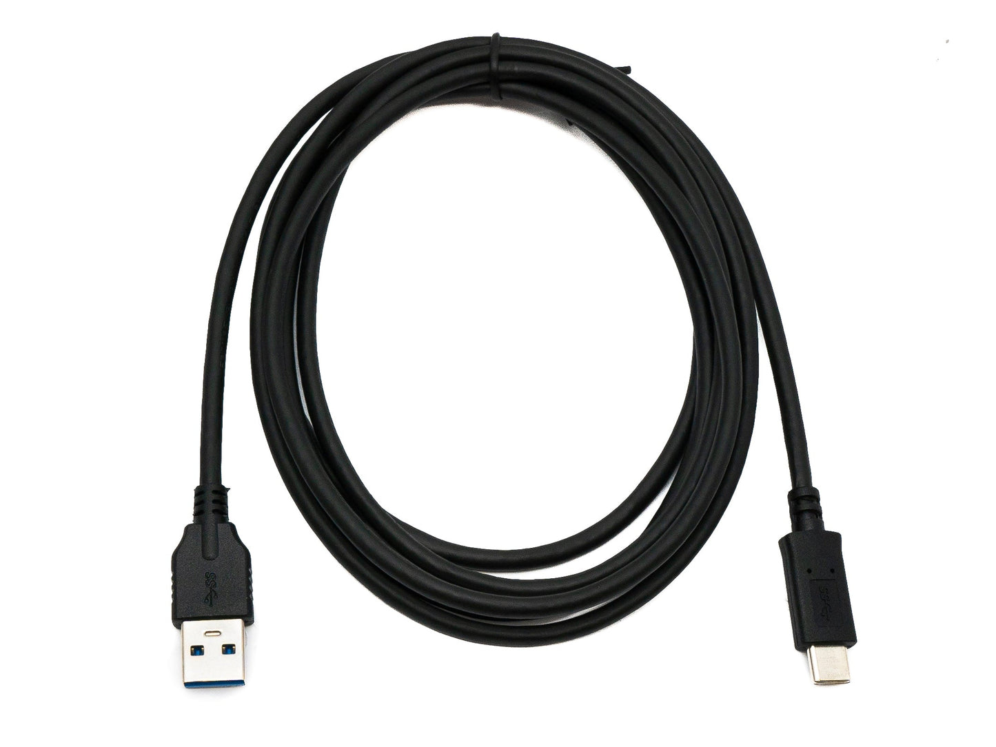 SYSTEM-S USB 3.1 Kabel 2 m Typ C Stecker zu 3.0 A Stecker 5 Gbit/s 100W in Schwarz