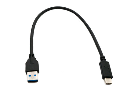 SYSTEM-S USB 3.1 cable 30 cm Type C male to 3.0 A male adapter 5 Gbit/s 100W in black