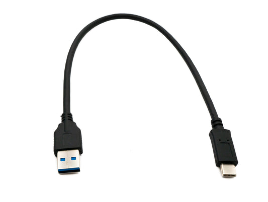 SYSTEM-S USB 3.1 cable 30 cm Type C male to 3.0 A male adapter 5 Gbit/s 100W in black