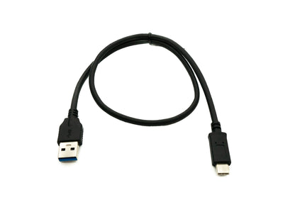 SYSTEM-S USB 3.1 Kabel 50 cm Typ C Stecker zu 3.0 A Stecker 5 Gbit/s 100W in Schwarz
