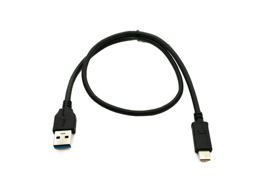 SYSTEM-S USB 3.1 Kabel 50 cm Typ C Stecker zu 3.0 A Stecker 5 Gbit/s 100W in Schwarz