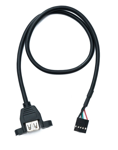 SYSTEM-S USB 2.0 cable 50 cm Type A to 2.54 mm pitch panel mount connector