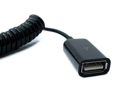 SYSTEM-S USB 2.0 Kabel 80 cm Typ A Buchse zu Buchse Spirale ausziehbar in Schwarz