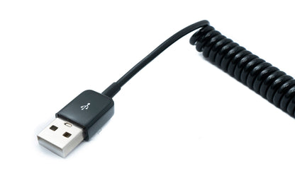 SYSTEM-S USB 2.0 Kabel 90 cm Typ A Stecker zu Buchse Spirale ausziehbar in Schwarz