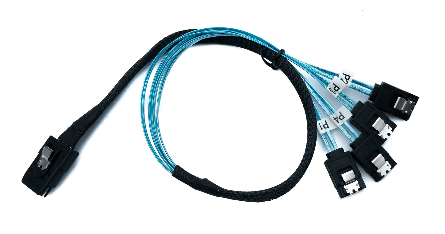 SYSTEM-S SFF-8087 cable 50 cm Mini SAS 36 pin to 4x SATA 7 pin for RAID hard drive motherboard