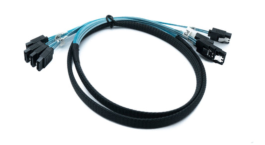SYSTEM-S SFF-8087 cable 100 cm 4x SATA 7 pin male to 4x male for RAID hard drive motherboard