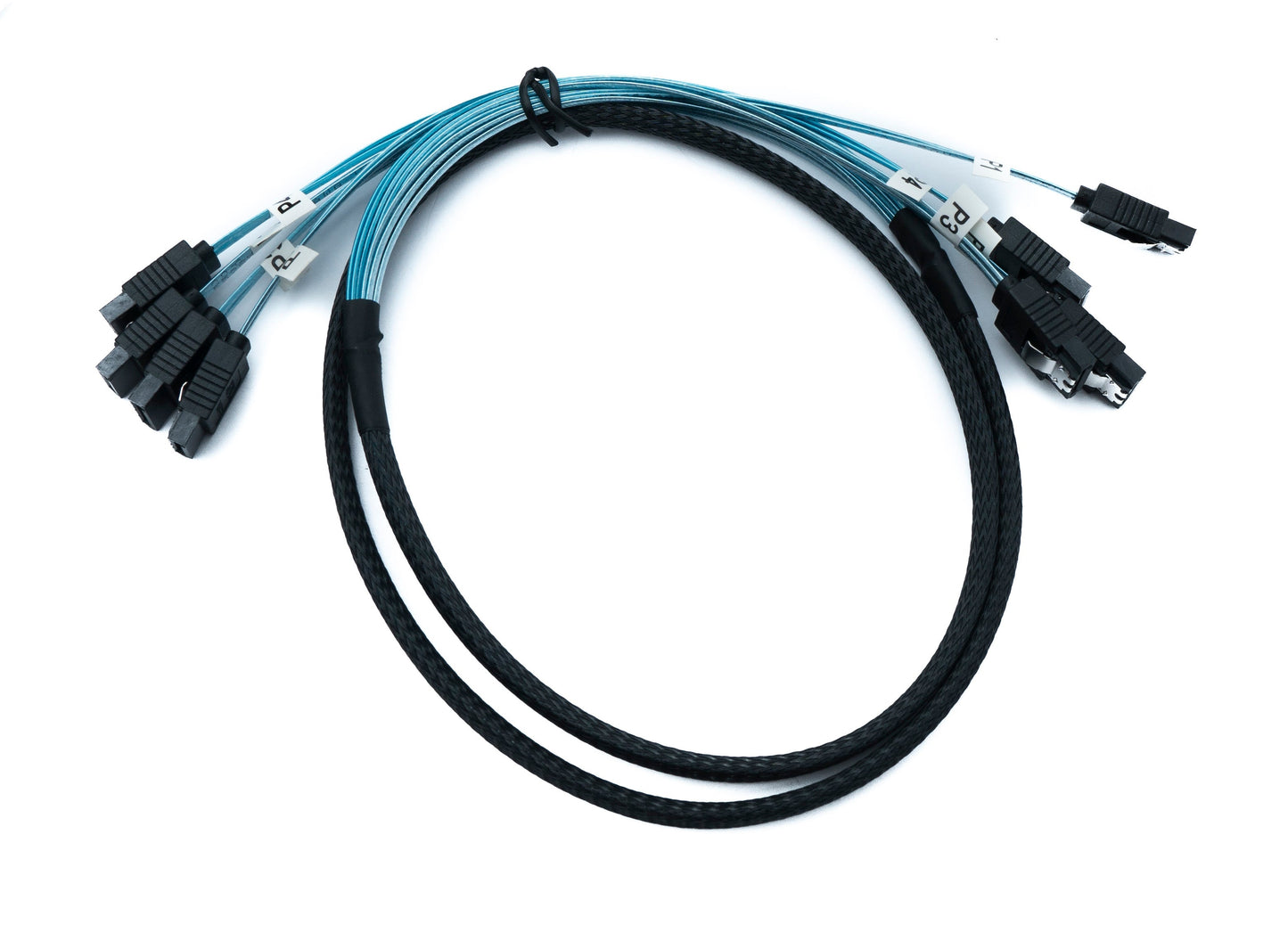 SYSTEM-S SFF-8087 cable 100 cm 4x SATA 7 pin male to 4x male for RAID hard drive motherboard