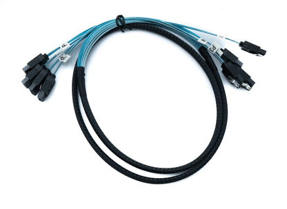 SYSTEM-S SFF-8087 cable 100 cm 4x SATA 7 pin male to 4x male for RAID hard drive motherboard