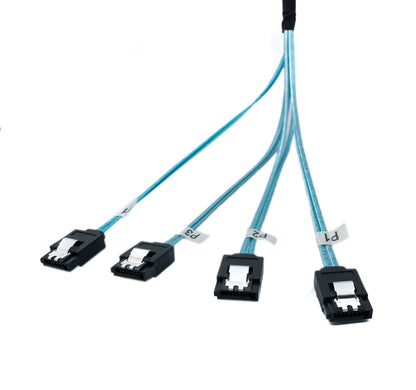 SYSTEM-S SFF-8087 cable 100 cm 4x SATA 7 pin male to 4x male for RAID hard drive motherboard