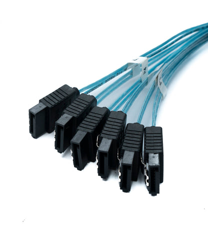 SYSTEM-S SFF-8087 Kabel 100 cm 6x SATA 7 Pin Stecker zu 6x Stecker für RAID Festplatte Motherboard