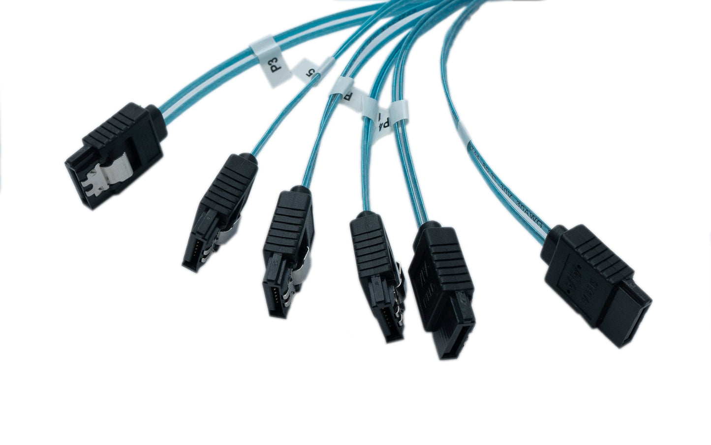 SYSTEM-S SFF-8087 Kabel 50 cm 6x SATA 7 Pin Stecker zu 6x Stecker für RAID Festplatte Motherboard