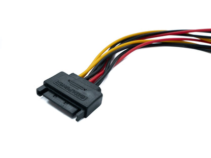 SYSTEM-S Y SATA cable 20 cm 15 pin male to 2x Molex LP4 IDE 4 pin female