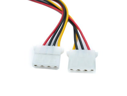 SYSTEM-S Y SATA cable 20 cm 15 pin male to 2x Molex LP4 IDE 4 pin female