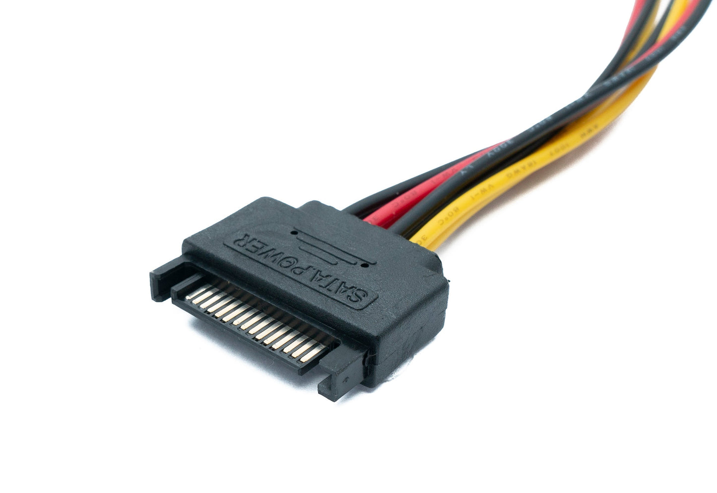 SYSTEM-S Y SATA Kabel 20 cm 15 Pin Stecker zu 2x Buchse Splitter Snug Fit für SSD Festplatte