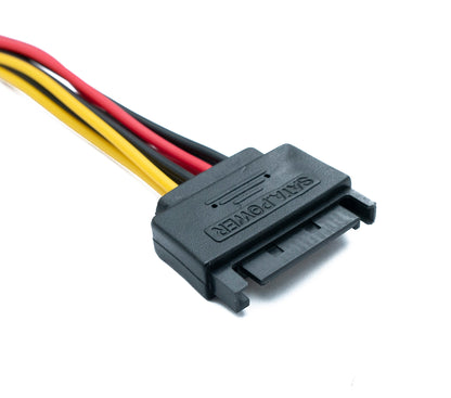 SYSTEM-S Y SATA Kabel 20 cm 15 Pin Stecker zu 2x Buchse Splitter für SSD Festplatte