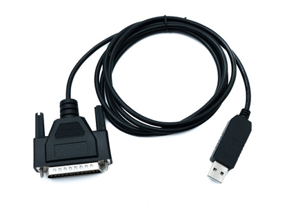 SYSTEM-S DB25 Kabel 180 cm RS232 IEEE 1248 Stecker zu USB 2.0 Typ A Stecker