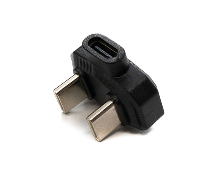 SYSTEM-S USB4 Y Adapter Type C Male to Male to Female U Turn 180° Angle 480Mbit/s USB 4.0