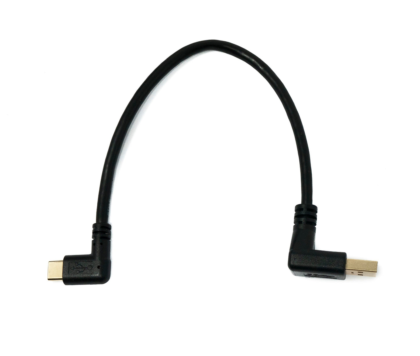SYSTEM-S USB 3.1 Kabel 25 cm Typ C Stecker zu 3.0 Typ A Stecker Down Angled Winkel