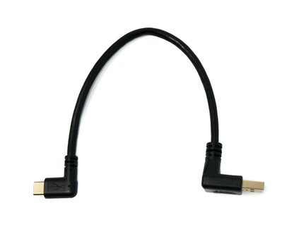 SYSTEM-S USB 3.1 Kabel 25 cm Typ C Stecker zu 3.0 Typ A Stecker Down Angled Winkel