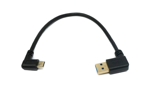 SYSTEM-S USB 3.1 cable 25 cm Type C male to 3.0 Type A male Right Angled