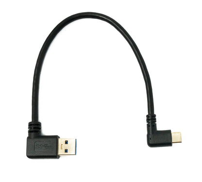 SYSTEM-S USB 3.1 Kabel 25 cm Typ C Stecker zu 3.0 Typ A Stecker Left Angled Winkel