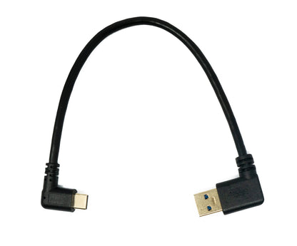 SYSTEM-S USB 3.1 Kabel 25 cm Typ C Stecker zu 3.0 Typ A Stecker Right Angled Winkel