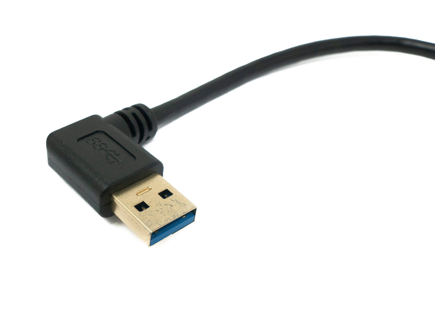 SYSTEM-S USB 3.1 Kabel 25 cm Typ C Stecker zu 3.0 Typ A Stecker Left Angled Winkel