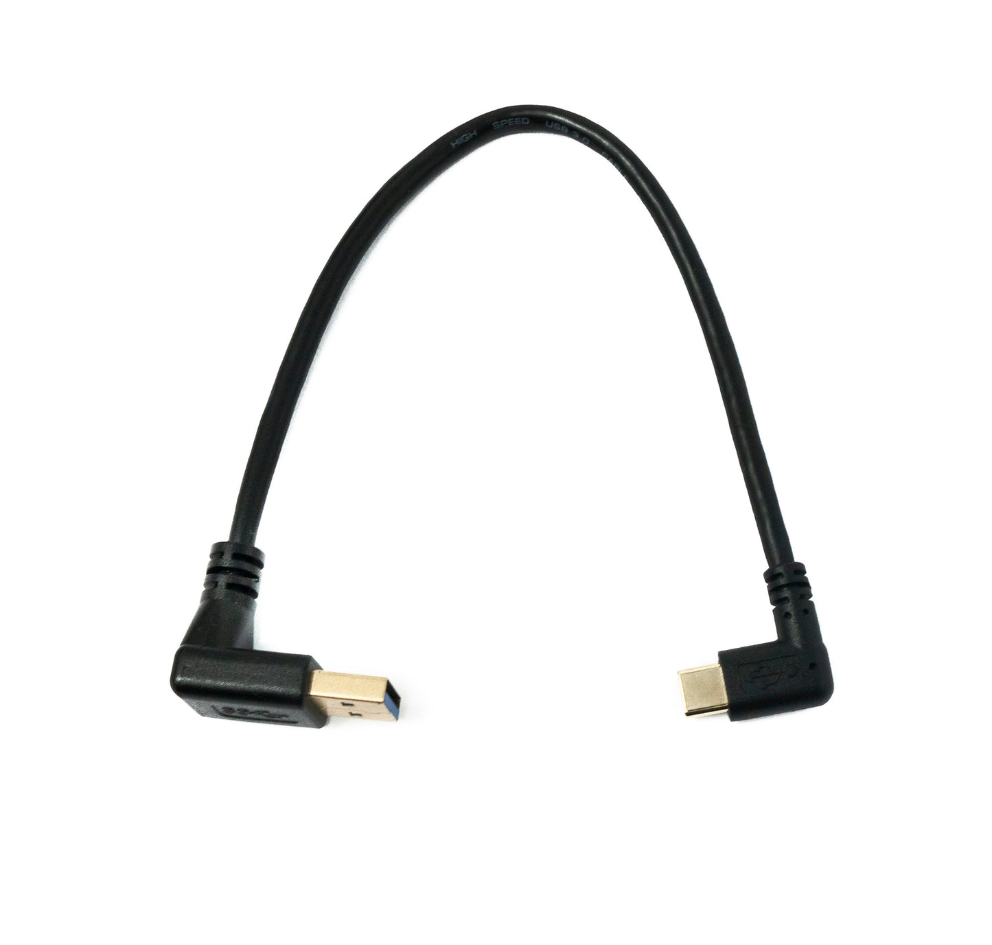 SYSTEM-S USB 3.1 Kabel 25 cm Typ C Stecker zu 3.0 Typ A Stecker Up Angled Winkel