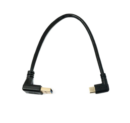 SYSTEM-S USB 3.1 Kabel 25 cm Typ C Stecker zu 3.0 Typ A Stecker Up Angled Winkel