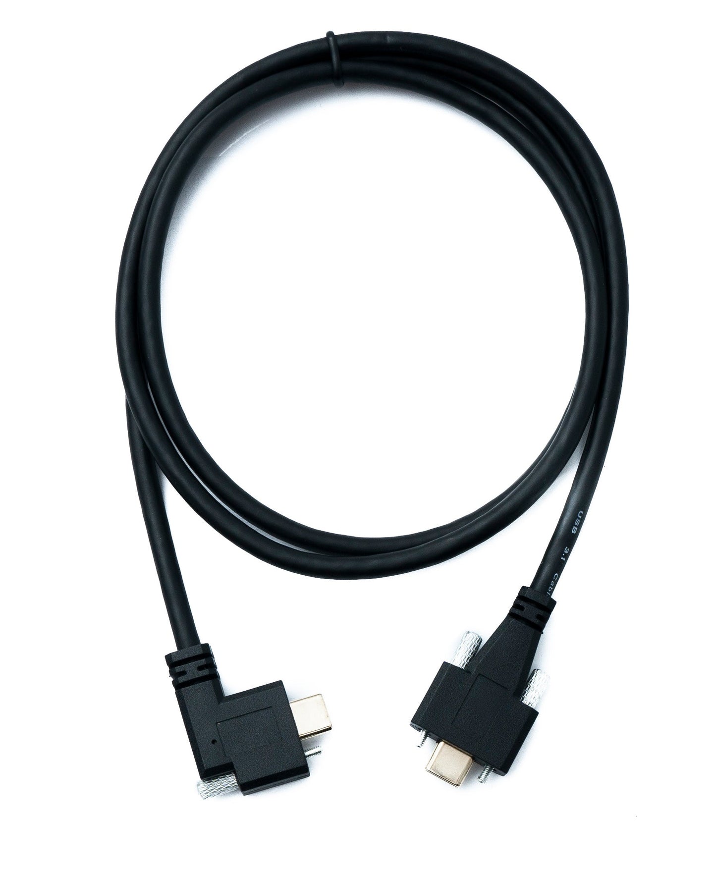 SYSTEM-S USB 3.1 Gen 2 Kabel 100 cm Typ C Stecker zu Stecker Panel Mount Winkel Left Right Angled 10 Gbit/s 100W