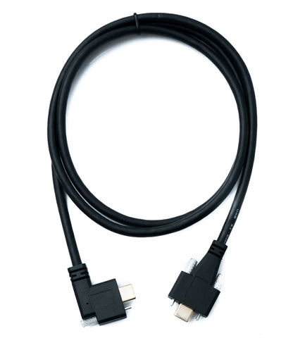 SYSTEM-S USB 3.1 Gen 2 Kabel 100 cm Typ C Stecker zu Stecker Panel Mount Winkel Left Right Angled 10 Gbit/s 100W