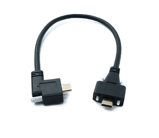 SYSTEM-S USB 3.1 Gen 2 cable 30 cm Type C male to male panel mount angled left right angled 10 Gbit/s 100W