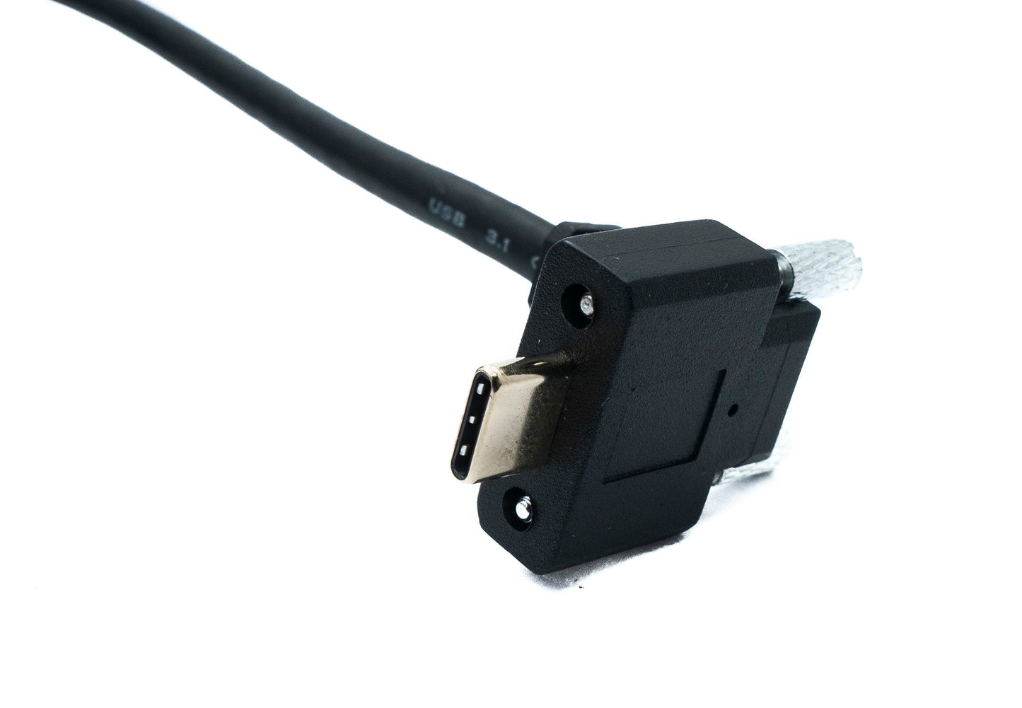 SYSTEM-S USB 3.1 Gen 2 Kabel 100 cm Typ C Stecker zu Stecker Single Double Screw 2x Winkel Up Down 10 Gbit/s