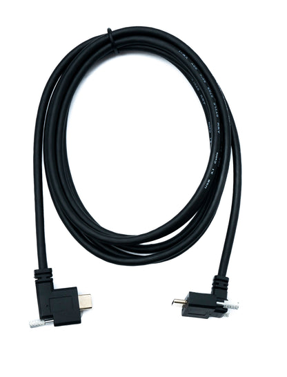 SYSTEM-S USB 3.1 Gen 2 Kabel 200 cm Typ C Stecker zu Stecker Single Double Screw 2x Winkel Up Down 10 Gbit/s
