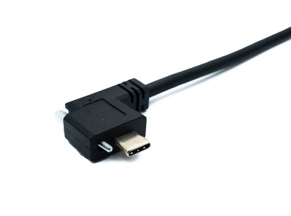 SYSTEM-S USB 3.1 Gen 2 Kabel 200 cm Typ C Stecker zu Stecker Single Double Screw 2x Winkel Up Down 10 Gbit/s